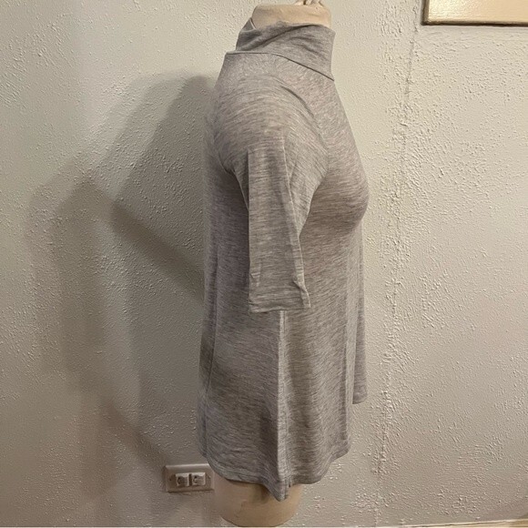 NEW Loft Medium Heather Grey Melange Turtleneck Swing Tee Size XS - Picture 4 of 8